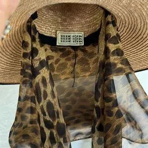 Accessories | Vintage Straw Hat With Leopard Scarf Movie 